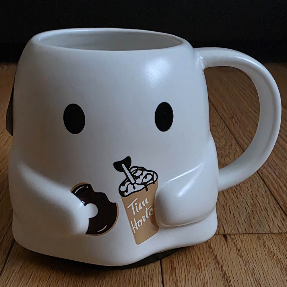 Tim Hortons Heat Colour Changing Boo Ghost Cup, White And Black